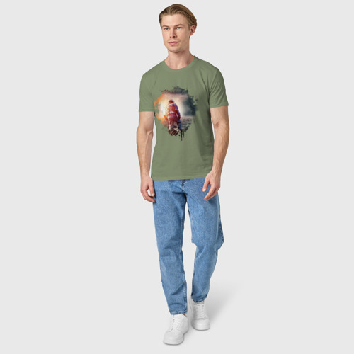 Мужская футболка хлопок с принтом Interstellar, вид сбоку #3