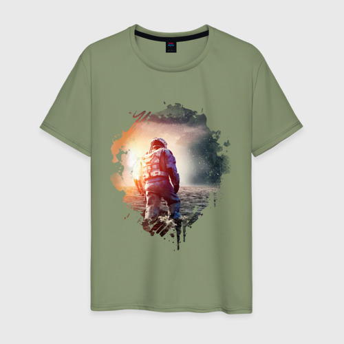 Мужская футболка хлопок с принтом Interstellar, вид спереди #2