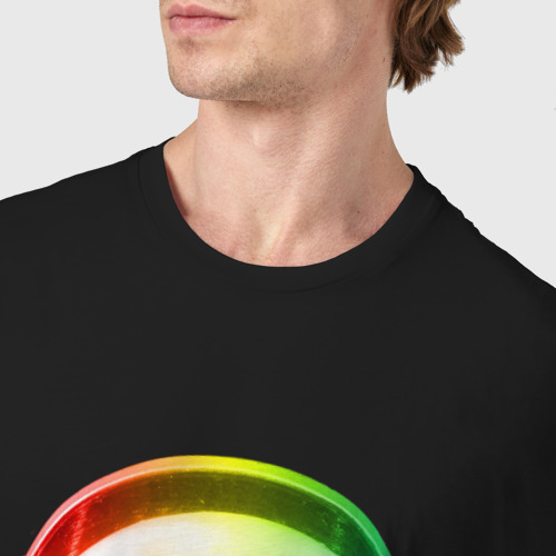 Мужская футболка хлопок Кот космонавт, цвет черный - фото 6