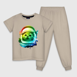 Детская пижама хлопок Кот космонавт