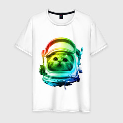 Кот космонавт – Мужская футболка хлопок с принтом купить со скидкой в -20%