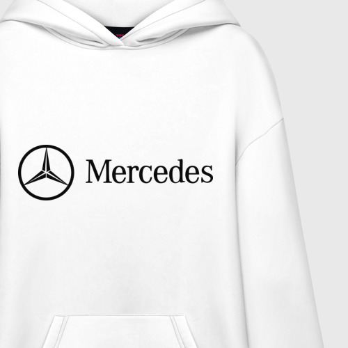 Худи SuperOversize хлопок Mercedes Logo, цвет белый - фото 3