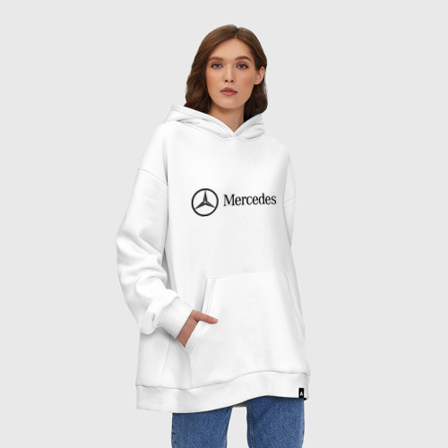 Худи SuperOversize хлопок Mercedes Logo, цвет белый - фото 4