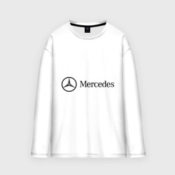 Женский лонгслив oversize хлопок Mercedes Logo