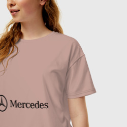 Женская футболка хлопок Oversize Mercedes Logo - фото 2