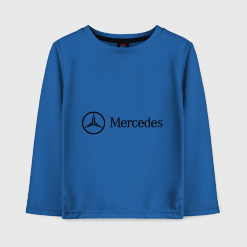 Детский лонгслив хлопок с принтом Mercedes Logo, вид спереди #2