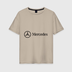 Женская футболка хлопок Oversize Mercedes Logo