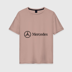 Женская футболка хлопок Oversize Mercedes Logo