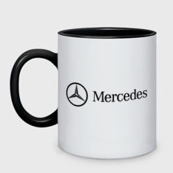 Кружка двухцветная Mercedes Logo