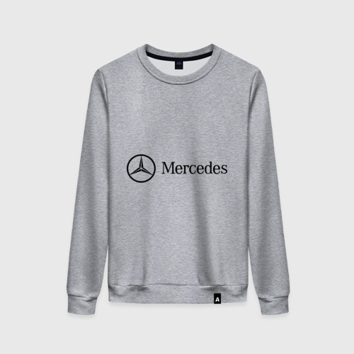 Женский свитшот хлопок Mercedes Logo, цвет меланж