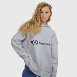 Женское худи Oversize хлопок Mercedes Logo - фото 2