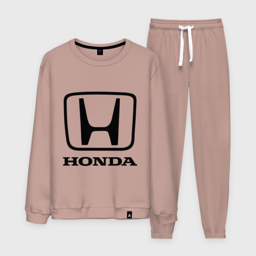 Мужской костюм хлопок Honda logo, цвет пыльно-розовый