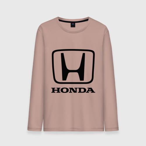 Мужской лонгслив хлопок Honda logo, цвет пыльно-розовый