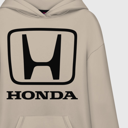 Худи SuperOversize хлопок Honda logo, цвет миндальный - фото 3