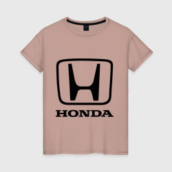 Женская футболка хлопок Honda logo