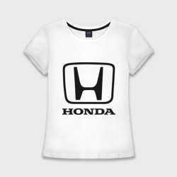 Женская футболка хлопок Slim Honda logo