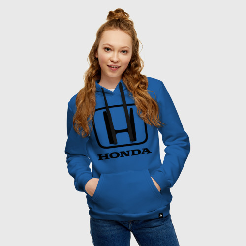 Женская толстовка хлопок Honda logo, цвет синий - фото 3