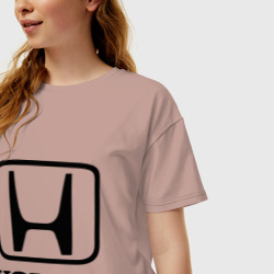 Женская футболка хлопок Oversize Honda logo - фото 2