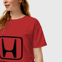 Женская футболка хлопок Oversize Honda logo - фото 2