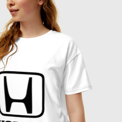 Женская футболка хлопок Oversize Honda logo - фото 2