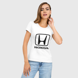 Женская футболка хлопок Slim Honda logo - фото 2