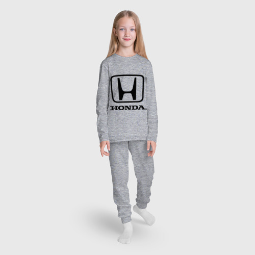 Детская пижама с лонгсливом хлопок Honda logo, цвет меланж - фото 5