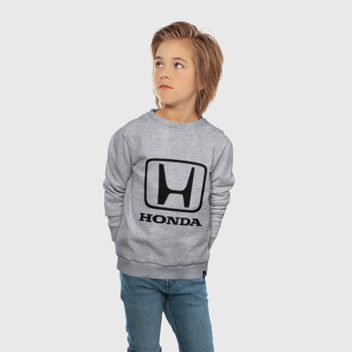 Детский свитшот хлопок Honda logo, цвет меланж - фото 5