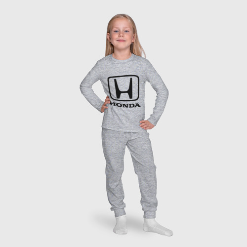 Детская пижама с лонгсливом хлопок Honda logo, цвет меланж - фото 7