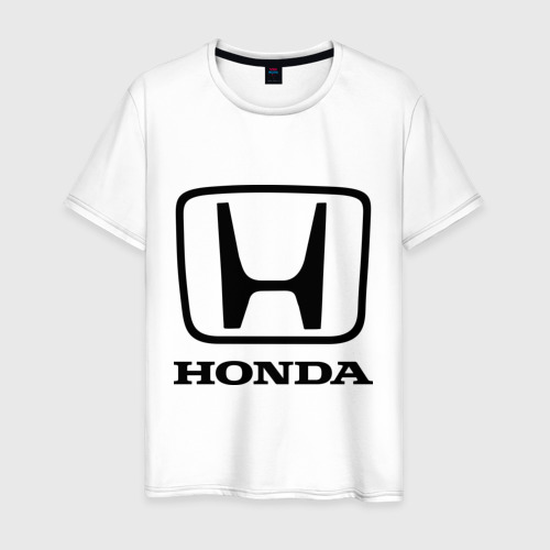 Мужская футболка хлопок Honda logo, цвет белый