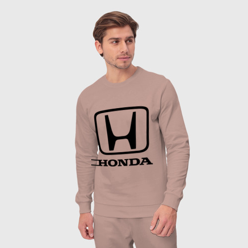 Мужской костюм хлопок Honda logo, цвет пыльно-розовый - фото 5