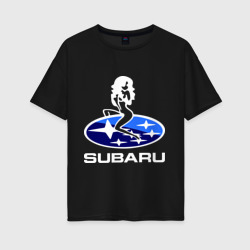 Женская футболка хлопок Oversize Subaru