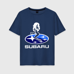 Женская футболка хлопок Oversize Subaru