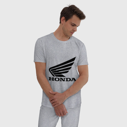Мужская пижама хлопок с принтом Honda Motor, фото на моделе #1