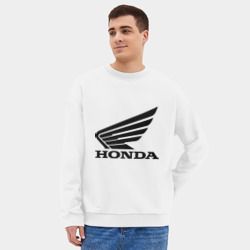 Мужской свитшот oversize без начеса хлопок Honda Motor - фото 2
