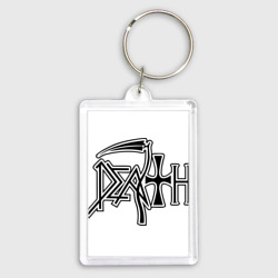 Брелок прямоугольный 35*50 Death - надпись смерть с косой