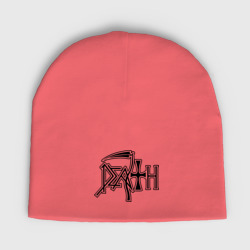 Женская шапка демисезонная Death - надпись смерть с косой