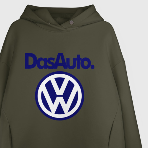 Женское худи Oversize хлопок Volkswagen Das Auto, цвет хаки - фото 3