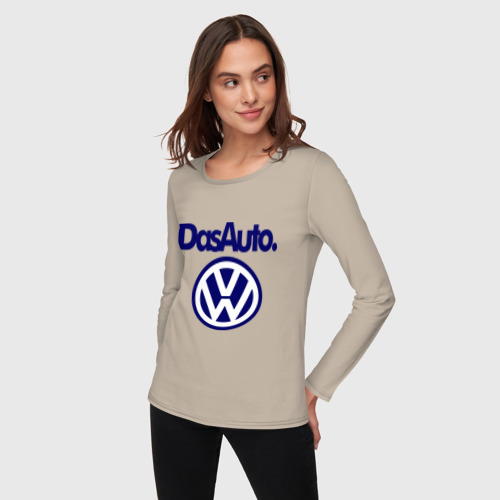 Женский лонгслив хлопок Volkswagen Das Auto, цвет миндальный - фото 3