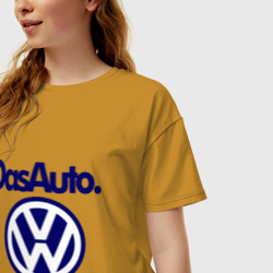 Женская футболка хлопок Oversize Volkswagen Das Auto - фото 2