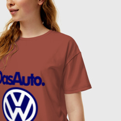 Женская футболка хлопок Oversize Volkswagen Das Auto - фото 2