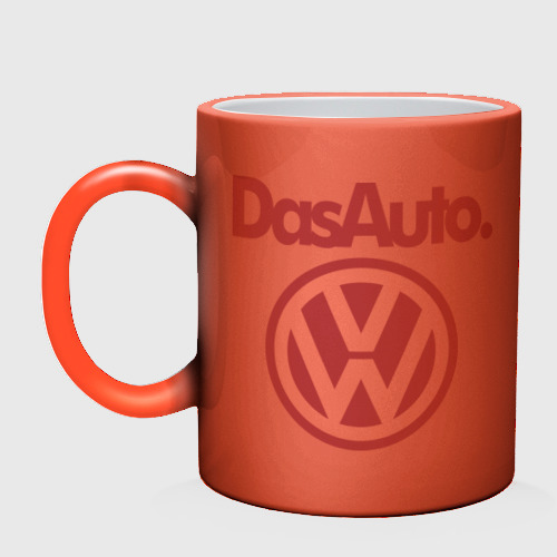 Кружка хамелеон Volkswagen Das Auto, цвет белый + красный - фото 3