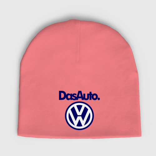 Мужская шапка демисезонная с принтом Volkswagen Das Auto, вид спереди №1