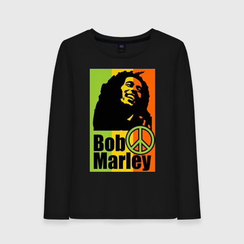 Женский лонгслив хлопок Bob Marley, цвет черный