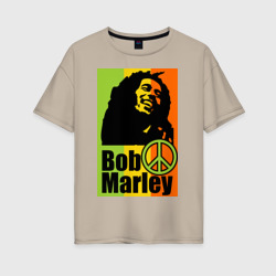 Женская футболка хлопок Oversize Bob Marley