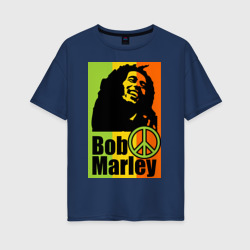 Женская футболка хлопок Oversize Bob Marley