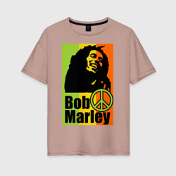 Женская футболка хлопок Oversize Bob Marley