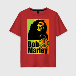 Bob Marley – Женская футболка хлопок Oversize с принтом купить со скидкой в -16%