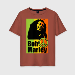 Женская футболка хлопок Oversize Bob Marley