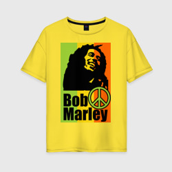 Bob Marley – Женская футболка хлопок Oversize с принтом купить со скидкой в -16%