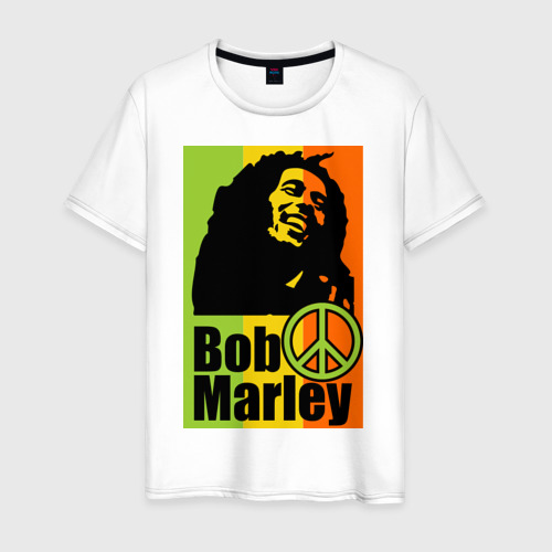 Мужская футболка хлопок Bob Marley, цвет белый